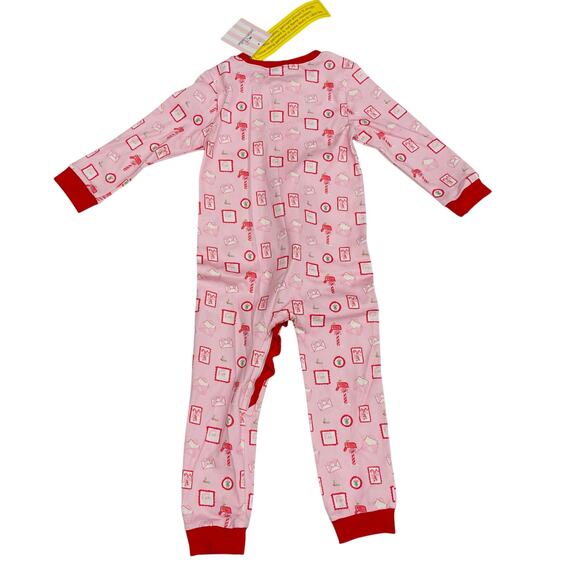 NWT James & Lottie Size 18M Letters to Santa Zippy Pajamas in Pink - Picture 2 of 3